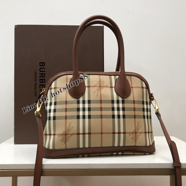 Burberry專櫃新款中古BB貝殼包 巴寶莉經典戰馬格子手提女包 yxb1030